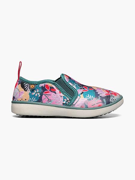 BOGS Schuhe Deutschland - Kicker Slip On Deco Floral Slip-On Schuhe Kinder Grün Multi DE23617